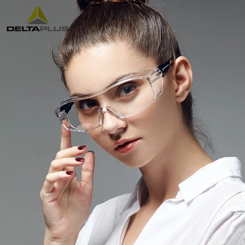 Защитные очки DELTAPLUS, прозрачные, устойчивые к царапинам защитные очки, пылезащитные, ветрозащитные, лабораторные, противоударные очки с лин... (art.: 7ae8332c8) - 7ae8332c8