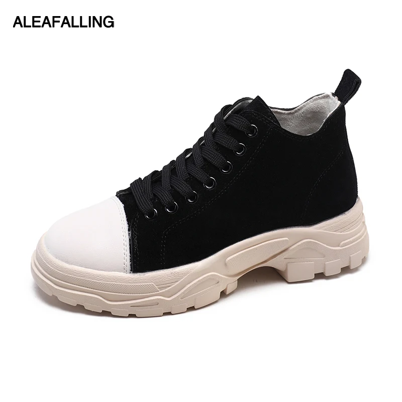Aleafalling/женские зимние ботинки на шнурках теплые милые кроссовки для студентов