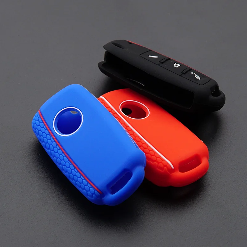 New design Silicone key fob skin cover hood POLO Bora Beetle Tiguan Passat B5 B6 Golf 6 MK5 MK6 Eos TSI Remote Protect keychain |