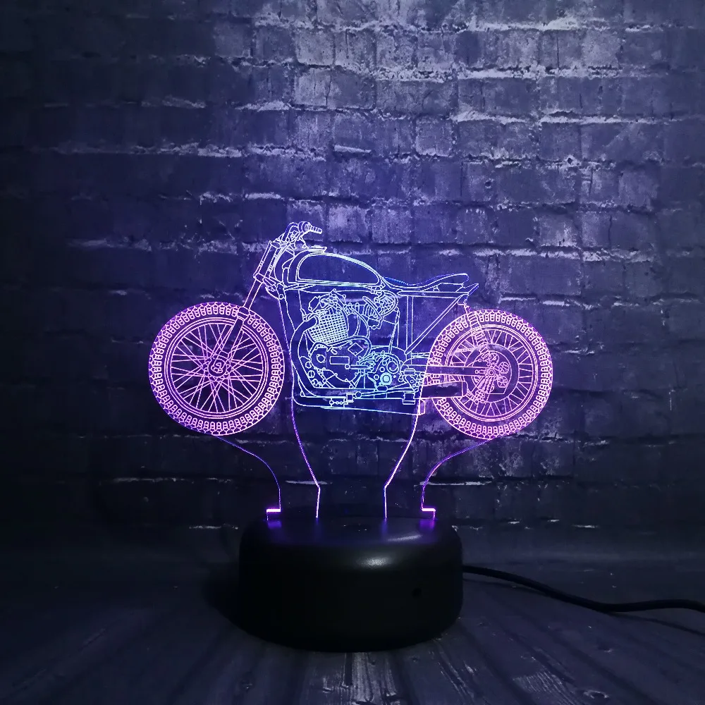 Новинка 3D лампа Mixcolor мотоцикл USB ночник настроение насекомое детские игрушки светодиодное освещение RGB лампа детские игрушки сенсорный скутер автоцикл