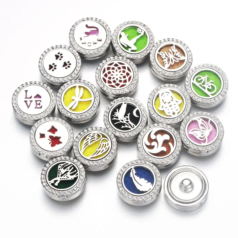 Ароматерапия 18 мм оснастки кнопки духи медальон Магнитная Нержавеющая сталь