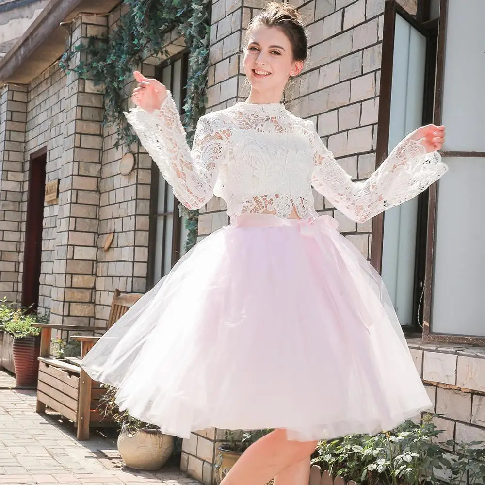 6 слоев 65 см фатиновая юбка высокого качества 2019 летние трапециевидные юбки с