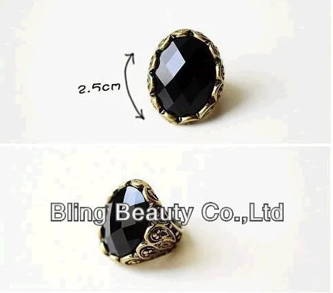 Nj44 2016 новое модное Горячее предложение ~ оптовая продажа резное кольцо с черным