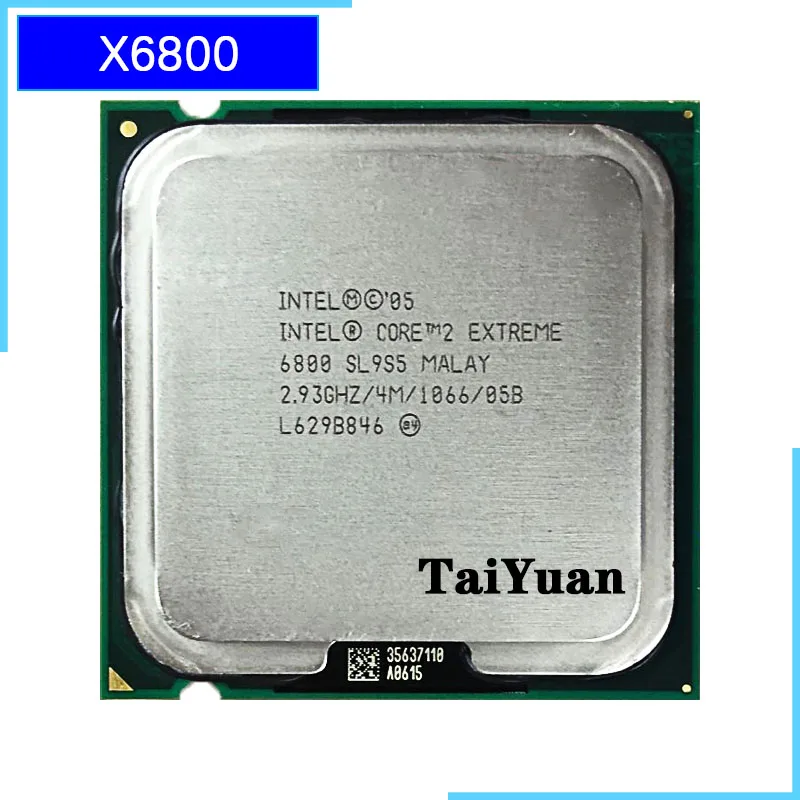 Двухъядерный процессор Intel Core 2 Extreme X6800 933 ГГц с двухъядерным процессором 4M 75W LGA 775 |