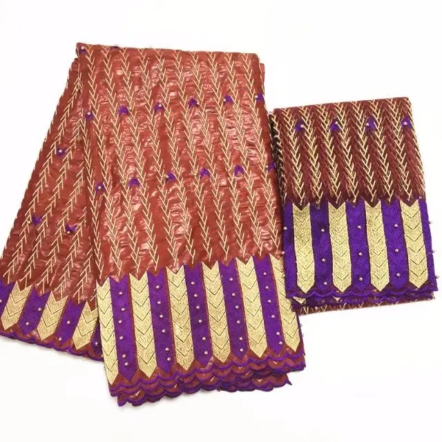 Blesing Cotton Brocade Bazin Riche Lace Fabric Embroidery bazin riche getzner with beads latest african laces fabrics - Цвет: PL1600302B204