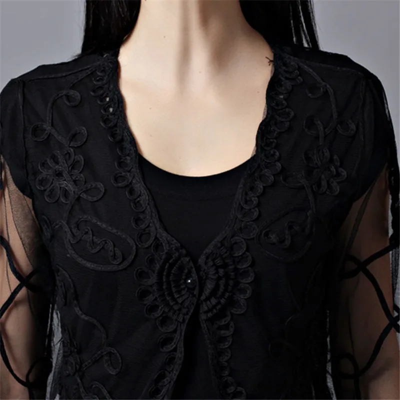 Новая женская летняя кружевная блузка с защитой от солнца короткие куртки