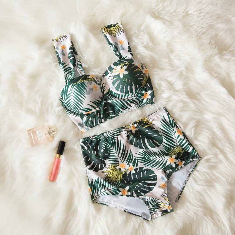 Сексуальный купальник Tankini Бикини Купальники женские летние 3 шт набор Printed