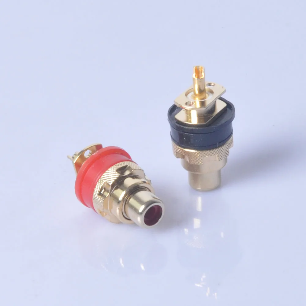 

4pcs RCA Jack Female Chassis Connector 24K Gold Car Audio Amplifier High Quality