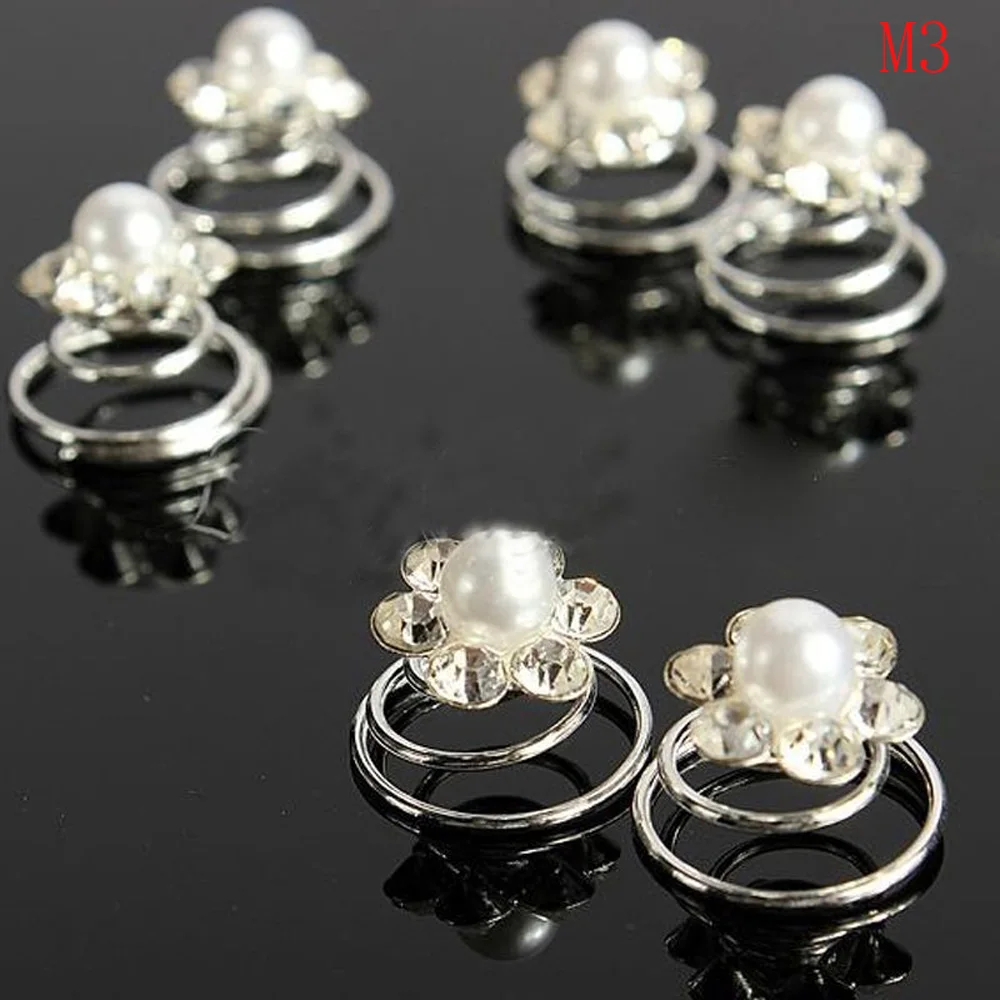 6 шт. для невесты свадьбы выпускного хрустальные жемчужные цветочные спирали