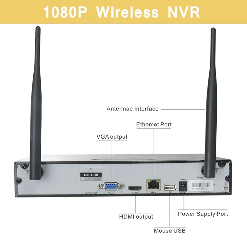 Подключи и Играй 4CH Беспроводной NVR WI-FI Системы ВИДЕОНАБЛЮДЕНИЯ P2P 4 шт. 1080 P 3000TVL 2.0MP