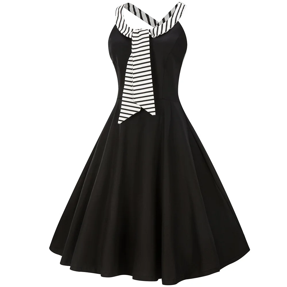 Женское винтажное платье SexeMara повседневное хлопковое темно-синего цвета без