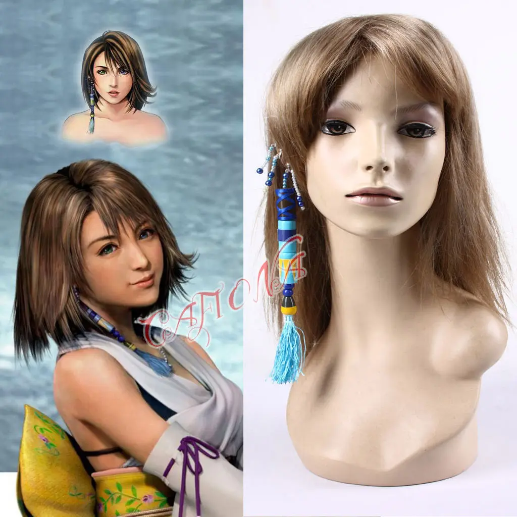 Cafiona клипсы Final Fantasy маскарадный костюм Yuna реквизит синий Акриловые бусины 4