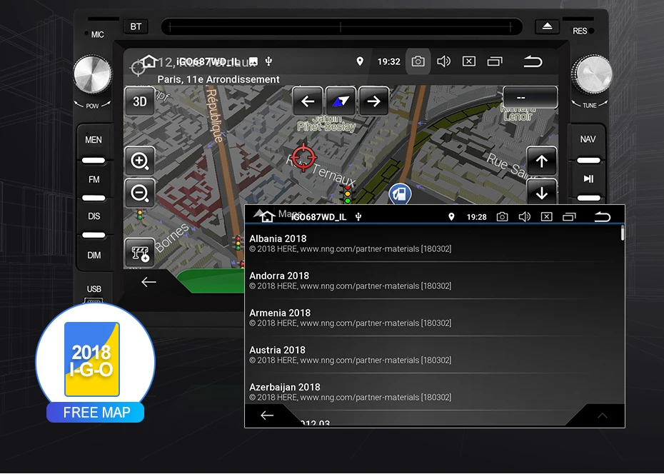 Isudar Android 9 Авто Радио 2 Din для VW/Volkswagen/Passat/Golf/Skoda Octa Core ram 4 Гб rom 64 ГБ Автомобильный мультимедийный dvd-плеер DSP