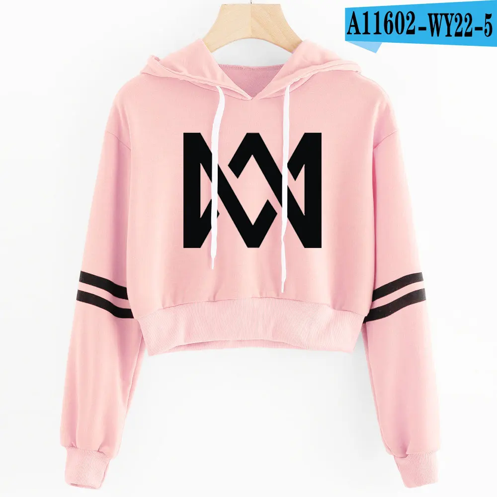 Marcus and Martinus Navel Hoodies Hip Hop New Casual Fashion women Hoodies Outwear High Street Marcus& Martinus Sexy Sweatshirt - Цвет: Pink