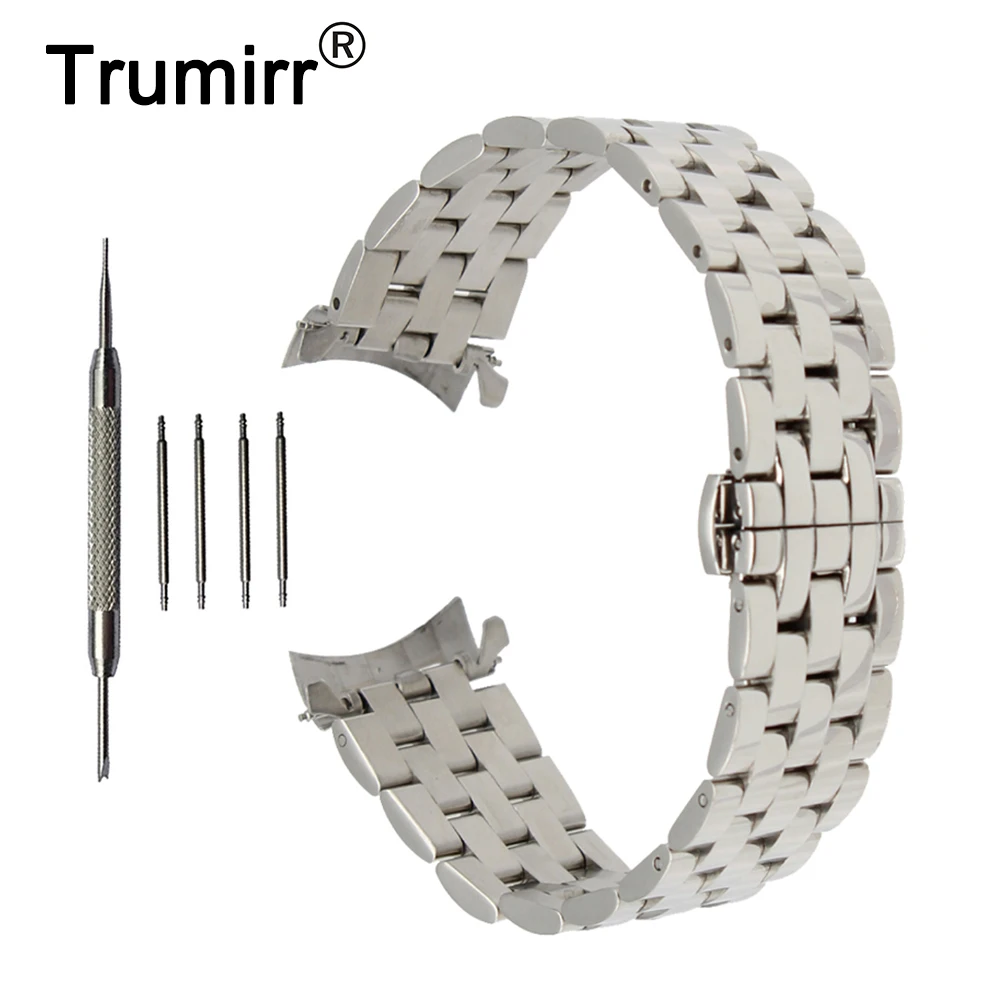 

18mm 20mm 22mm 24mm Stainless Steel Watch Band Curved End Strap for Jacques Lemans Watchband Butterfly Buckle Wrist Bracelet
