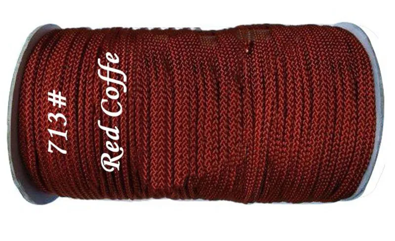 3mm Rattail Satin Braid Nylon Cord-Red coffe-130m/Roll Jewelry Findings Macrame Rope  Bracelet String Cords Accessories