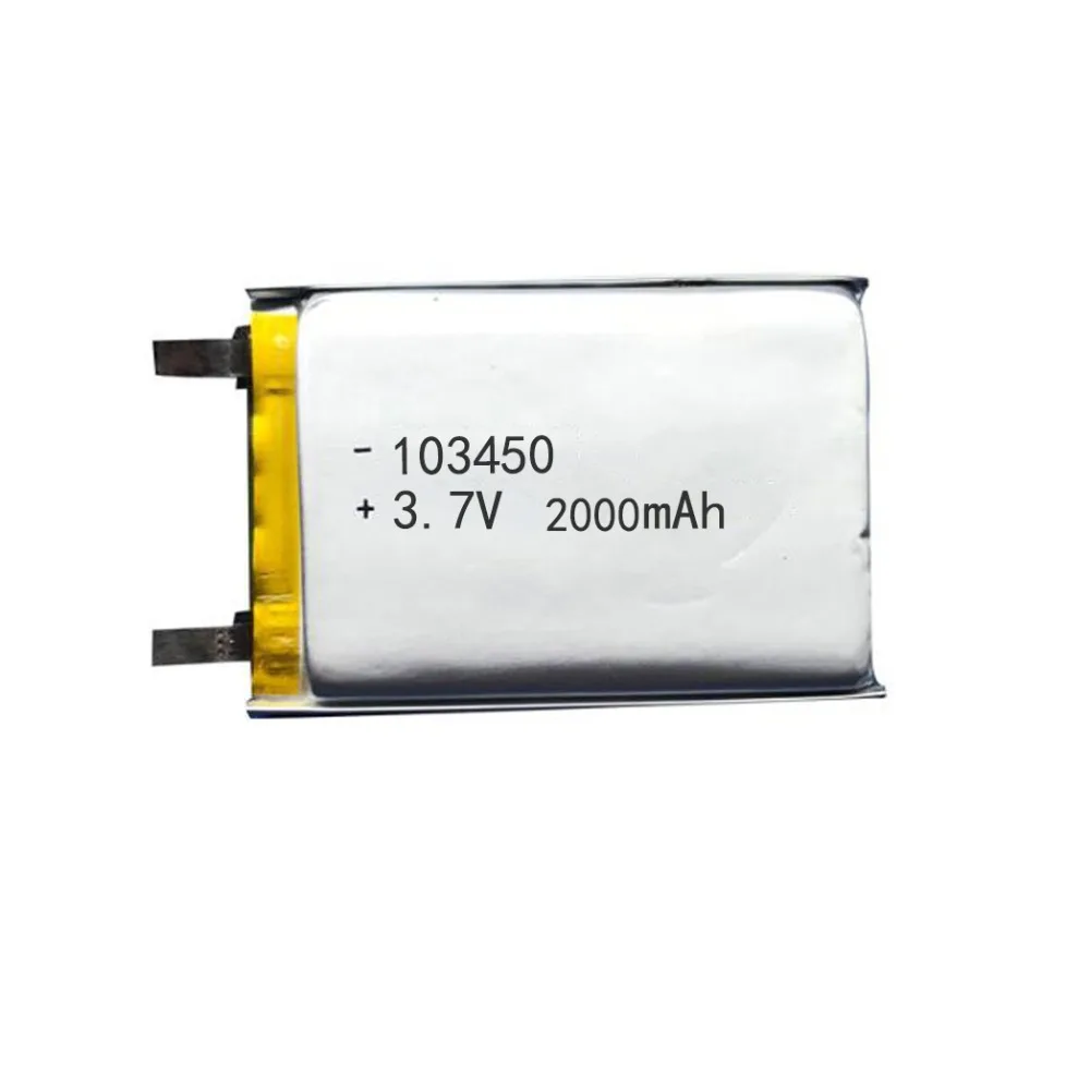 3,7 V 2000mAh 103450 Lipo литий-полимерная аккумуляторная батарея для gps навигатора MP5 gps Bluetooth динамик гарнитура электронная книга камера