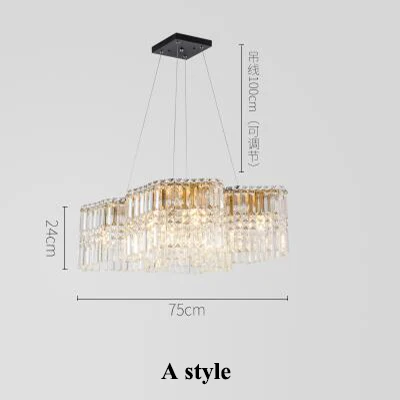 A style Современные хрустальные светодиодные люстры Lustre освещение гостиной металлический потолочный светильник со светодиодными лампочками подвесные светильники для столовой - Цвет абажура: A style