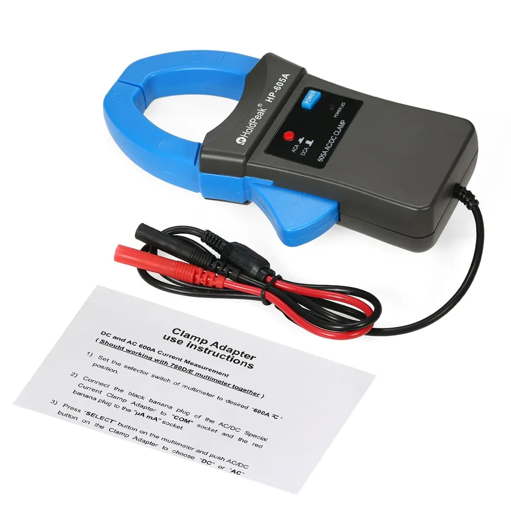 HoldPeak цифровой клещи 600A DC/AC токовый Зажим адаптер зажим-на мультиметр Амперметр с