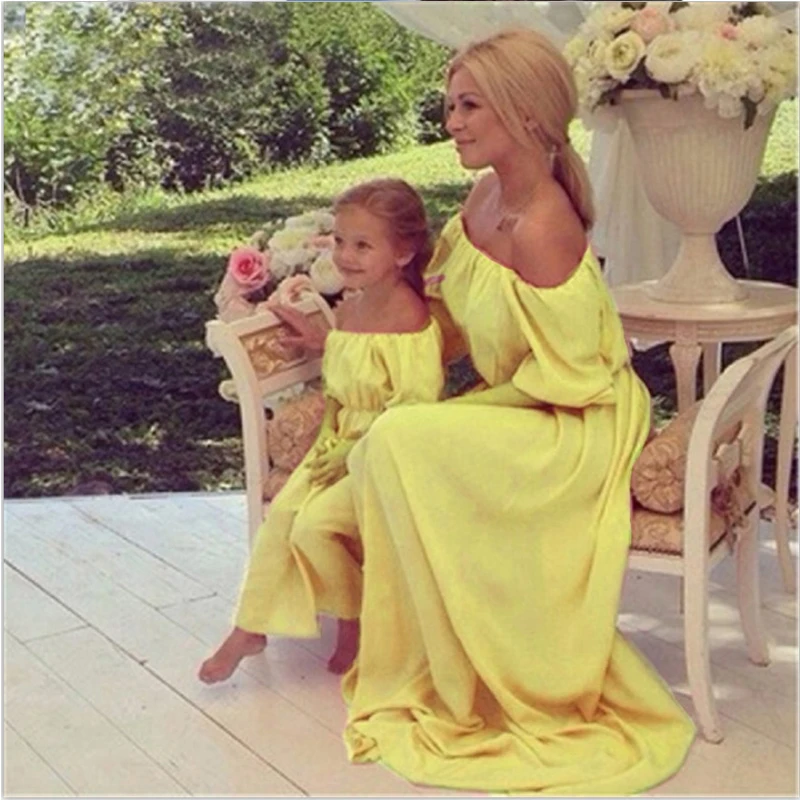 2019 г. летние Семейные платья Одинаковая одежда для мамы и дочки шикарное длинное