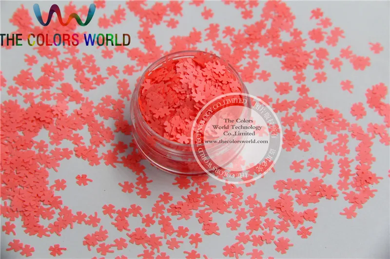 CN-H Solvent Resistant Neon Pink Red Color Four-leaf Clover Shamro Shape Glitter for Nail Polish and DIY decoration 1Pack =50g | Красота и