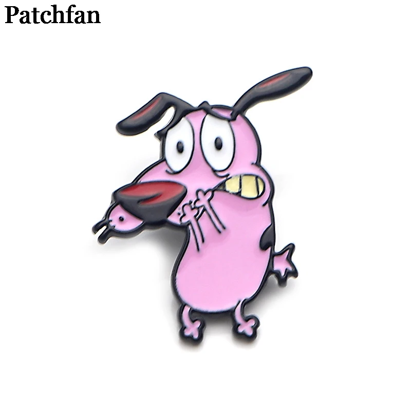 1 Patchfan отвага трусливая собака цинкового сплава Значки para рубашка сумка Одежда Кепка рюкзак броши для обуви знак медали A2028 - Цвет: 1