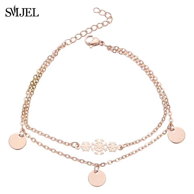 Rose Gold Bracelet SMJEL из нержавеющей стали сова мальчик и девочка очаровательный браслет семья мама ребенок папа двухслойный Золотой Фигаро цепи браслеты для мужчин и женщин - Окраска металла: Rose Gold Bracelet