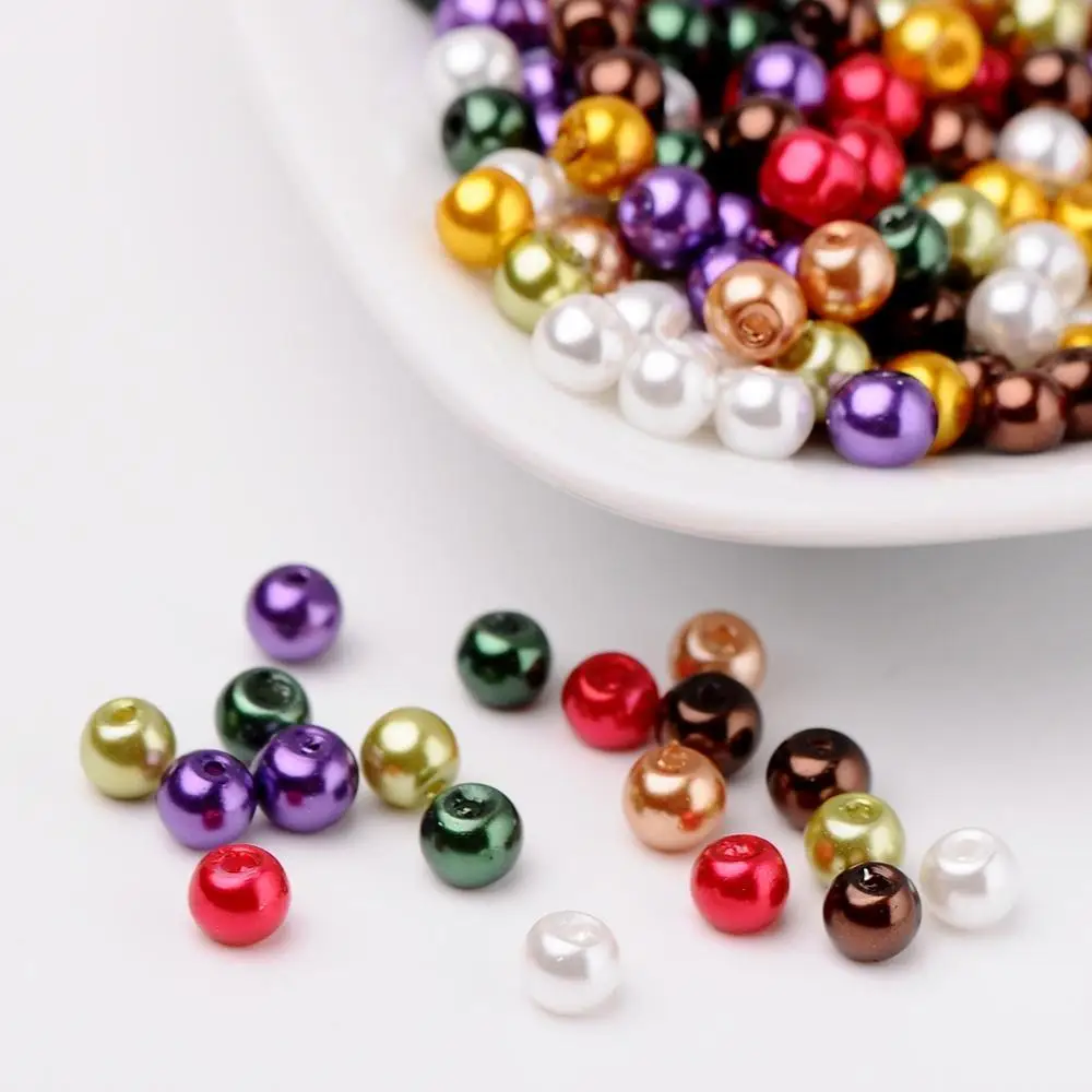 Mixed Color 9 4 мм 6 мм 8 мм Смешанные перламутровые стеклянные бусины для изготовления ювелирных изделий DIY Bijoux аксессуары фурнитура шарик для браслета и ожерелья - Цвет: Mixed Color 9