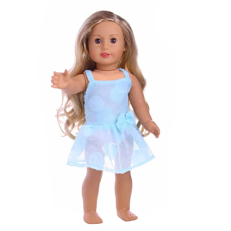 Супер красивое голубое платье с фатиновой юбкой для девочек 18 дюймов