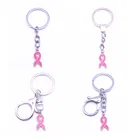 Распродажа брелок для ключей с изображением рака груди из розовой ленты и кольцо для ключей для мужчин и женщин подарки 1 шт.лот