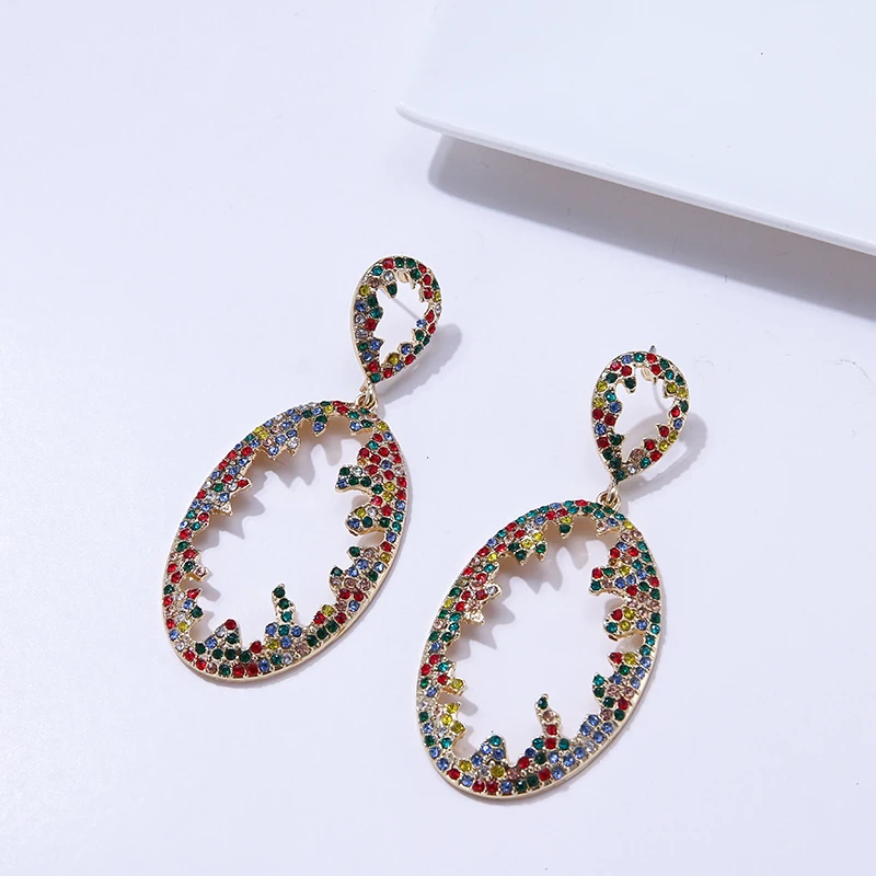 Женские круглые серьги Yhpup большие овальные геометрические подвески из