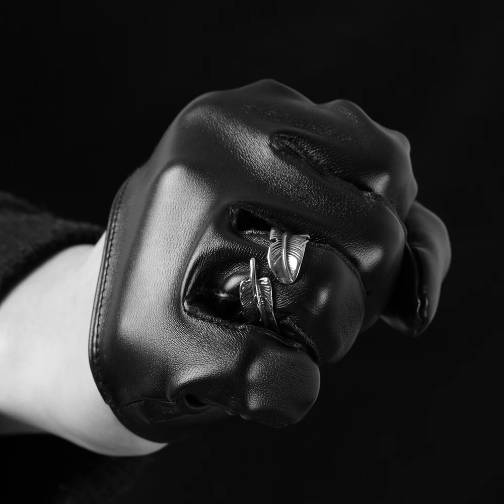LOWAY Марка Уникальный перья панк Мужские кольца 316L Нержавеющая сталь Jewelry Размер 11