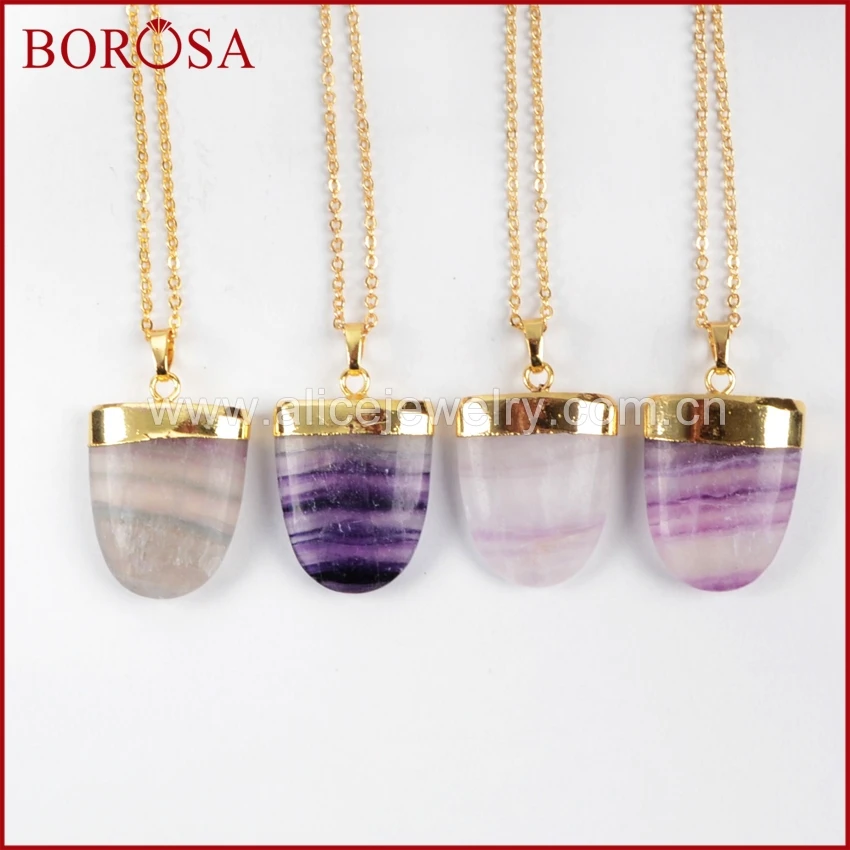BOROSA 1 шт. натуральный экран Multi-цветной флюорит граненый Кулон Бусы Радужный