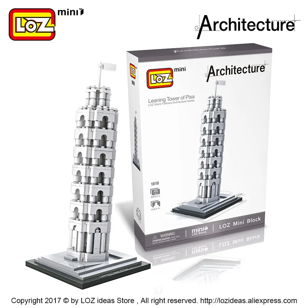 LoZ блоки игрушечная стройка Пизанская башня модели образовательных игрушек для