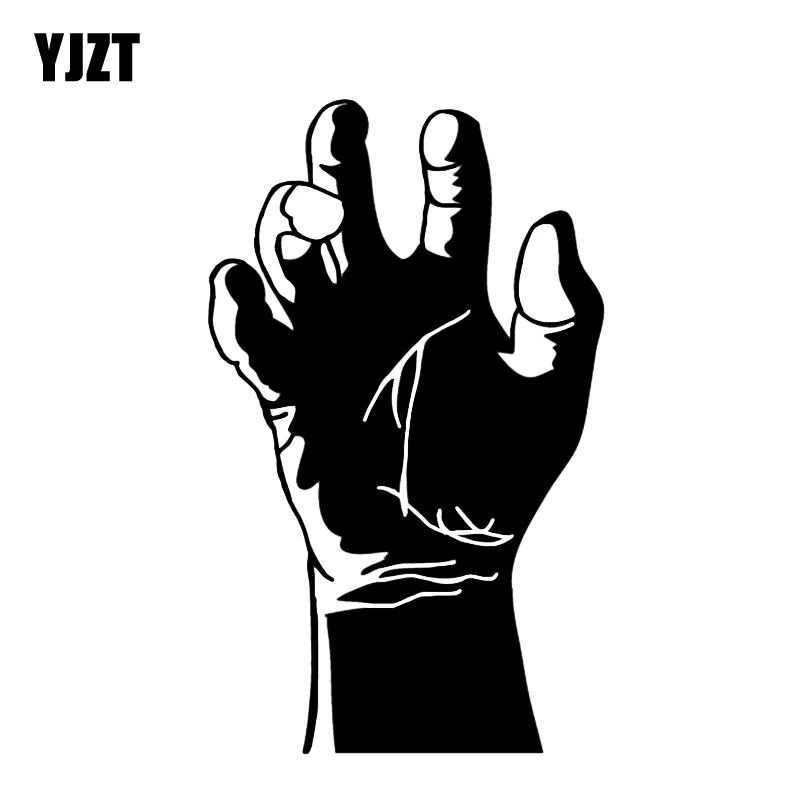 

YJZT 10.8*17.9CM Interesting Zombies Hand Car Sticker Vinyl Decoration Motorcycle Accessories Graphic Black/Silver C12-0141
