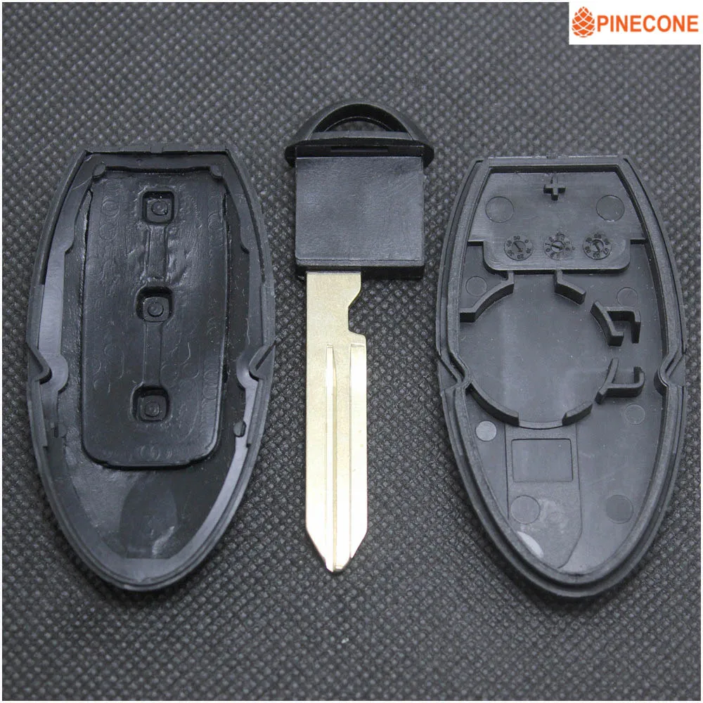 

PINECONE for NISSAN GTR ALTIMA MAXIMA MURANO VERSA TEANA SENTRA Car Key Case 3 Buttons Uncut Blade Remote Key Shell Casing Fob