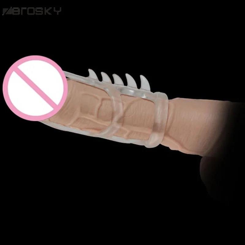 Male Penis Sleeve Cock Ring Time Delay Keel Rings Climax Massage Stimulation for Men Erotic Sex Toys Zerosky | Красота и здоровье