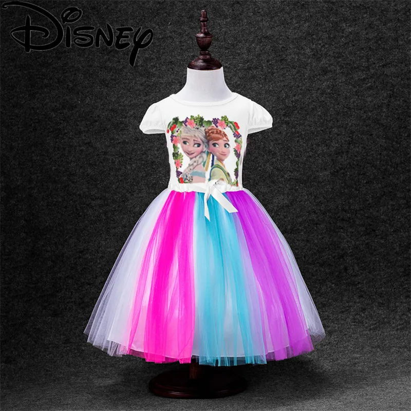 Disney Замороженные платье летнее платье для девочек милый Эльза Анна снег костюм принцессы для маленьких девочек с рисунком вечерние Платья для новорожденных Платья troll