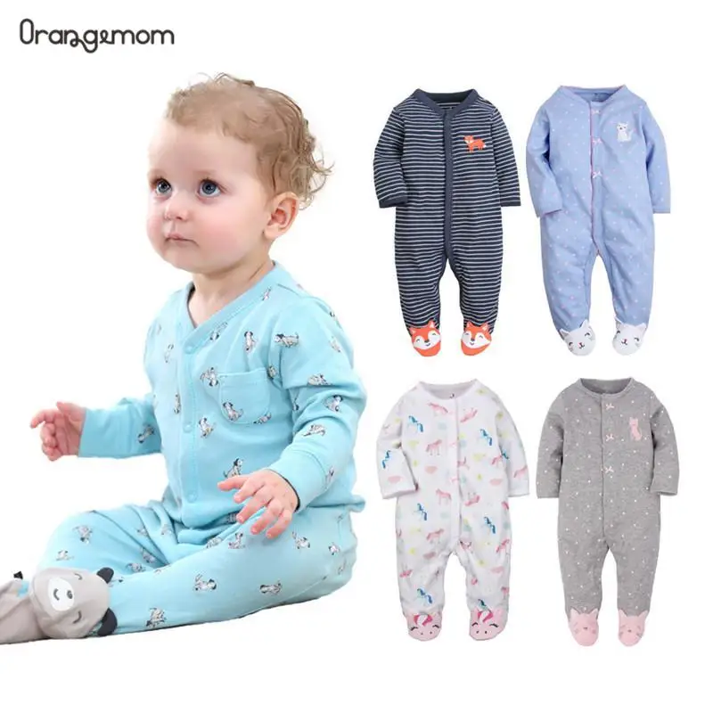 Orangemom/ модные детские пижамы; Одежда для маленьких девочек; одежда унисекс для маленьких мальчиков; хлопок; детские комбинезоны для новорожденных