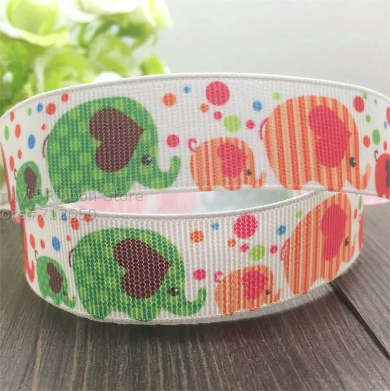 Смешанные размеры слон зебра лев напечатанный Grosgrain ленты одежда пекарня подарок упаковочный материал 10 ярдов