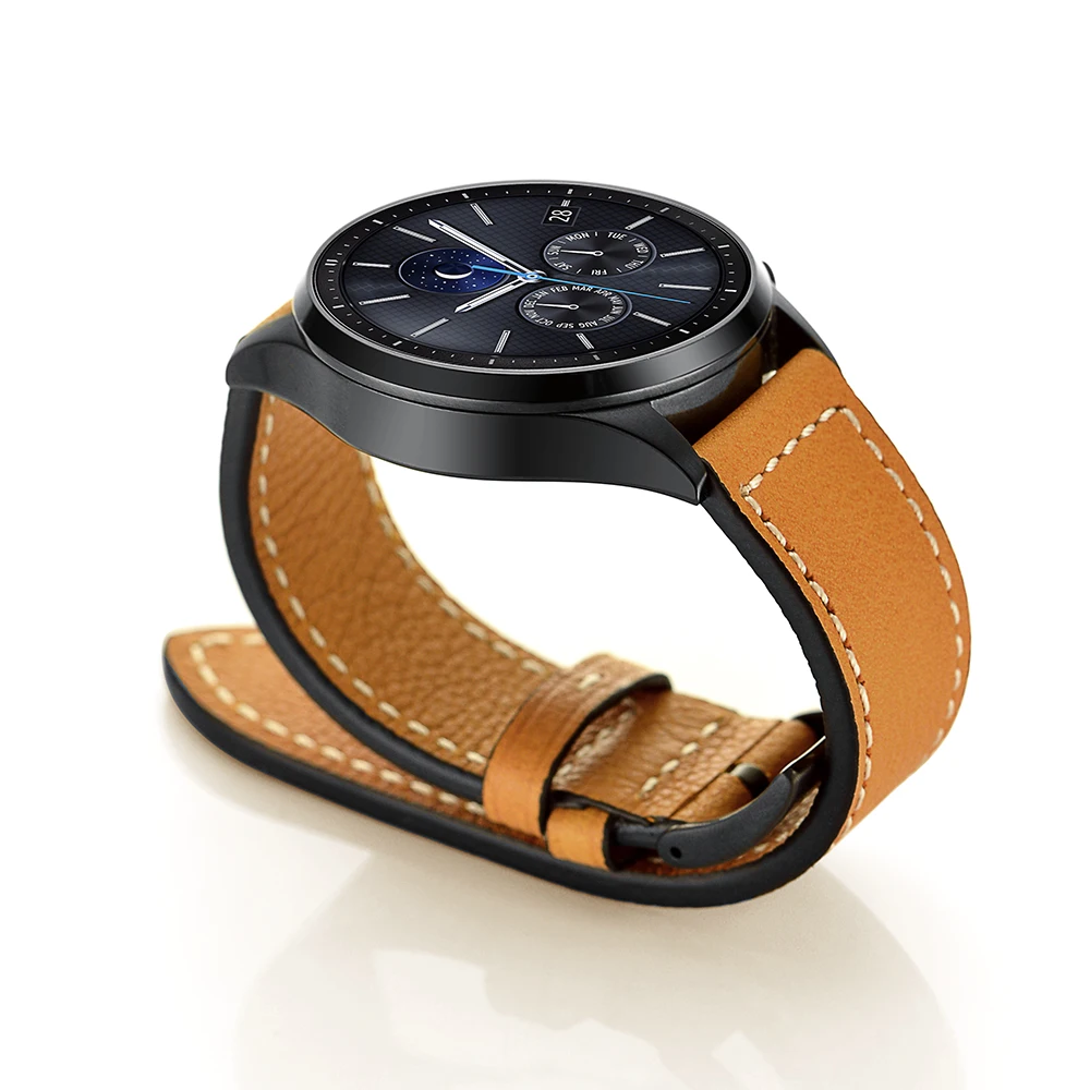 Ремешок из натуральной кожи для Samsung Gear S3 Zenwatch 2/1 Huami AMAZFIT Moto 360 2nd Ticwatch 1 22 мм |