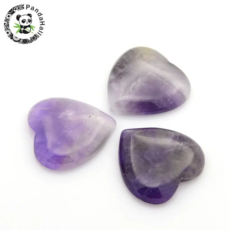 

10pcs Amethyst Heart Shape Natural Stone Cabochons DIY Jewelry Making Findings 29~30x29~30x6~8mm