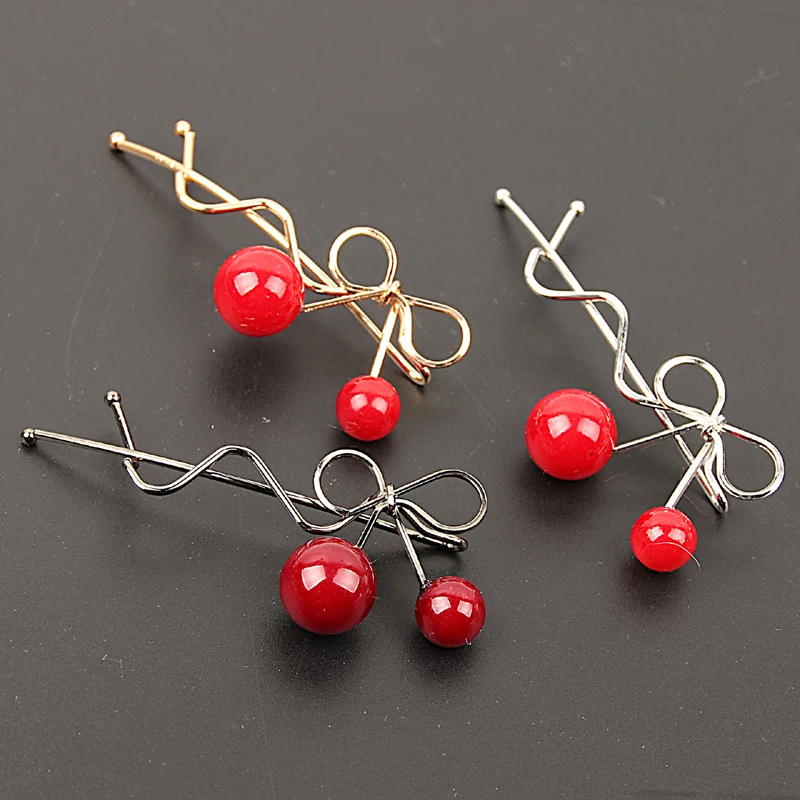 Цвета: черный золотистый Серебристый Цвет Сплав милый Вишневый заколки для волос