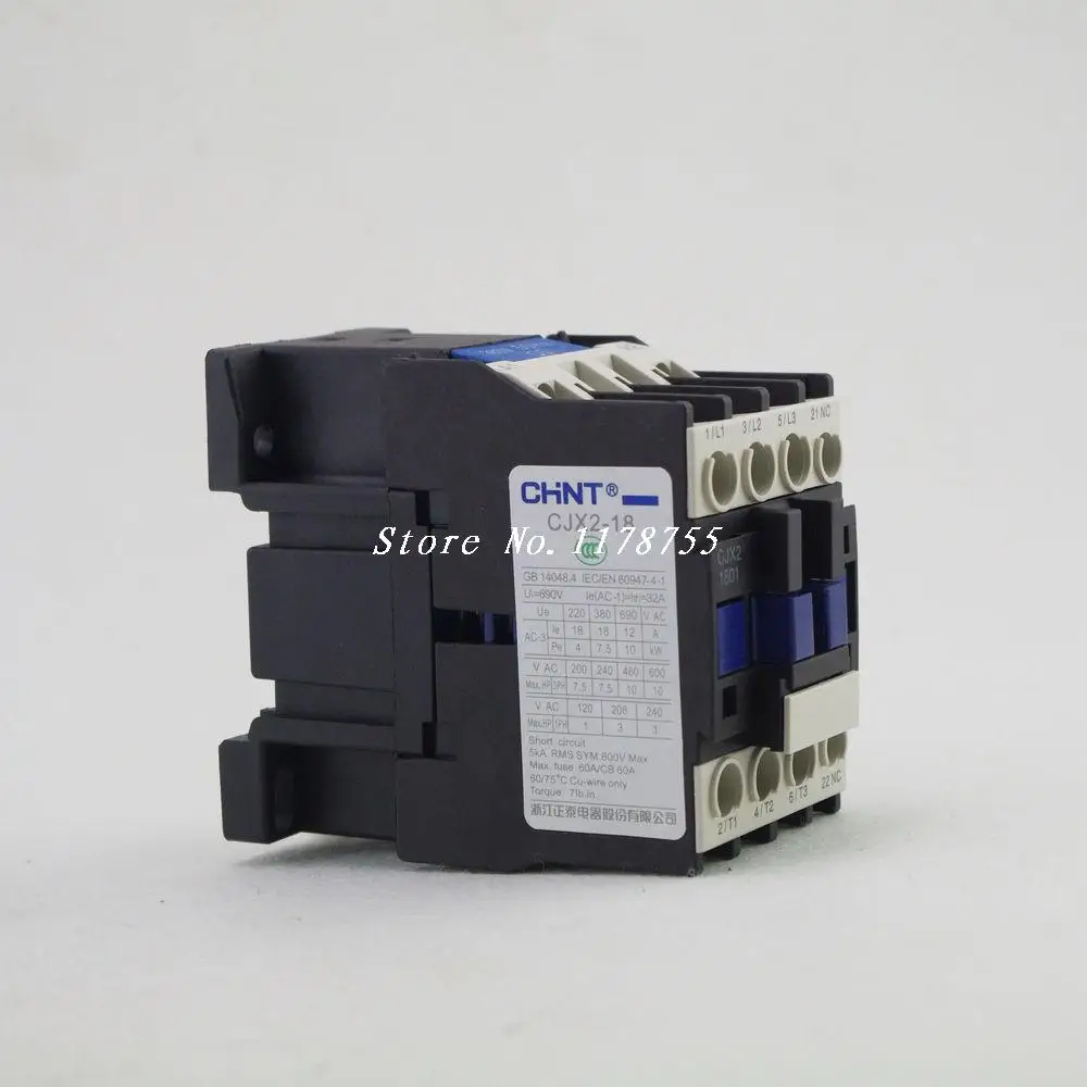 Реле стартера двигателя контактора переменного тока (LC1) CJX2-1801 3P + NC 380/400 В катушка