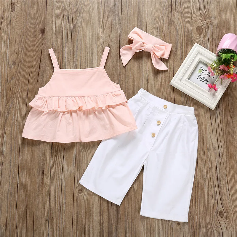3 шт. детские летние оборки на лямках без рукавов|Комплекты одежды для девочек| |