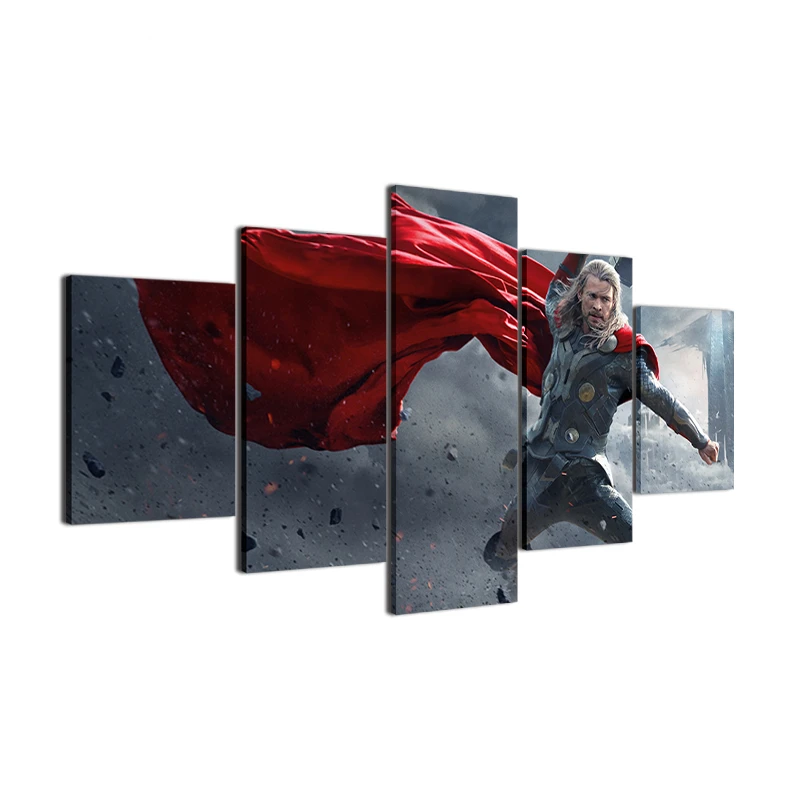 HD печатная 5 панельная Картина на холсте украшение для дома фотографии фильм Тор