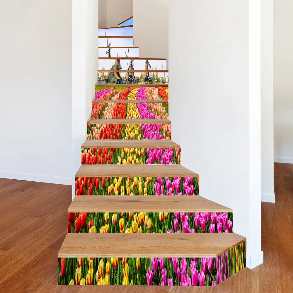 13 шт./компл. Творческий 3D ветряная мельница &quotсделай сам&quot Цветы лестница стены