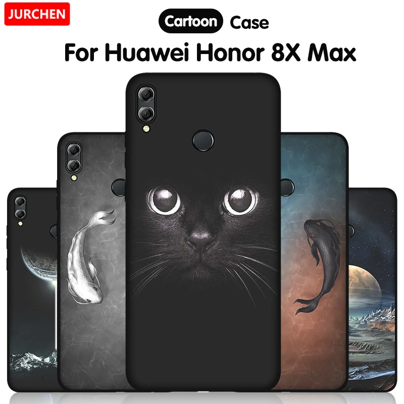 Чехол JURCHEN для Huawei Honor 8X Max силиконовый чехол с 3D рисунком задней панели телефона