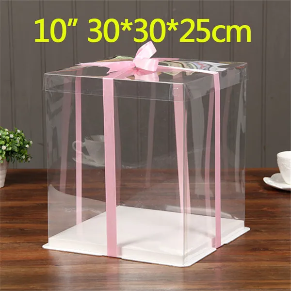 10inch 2 Layer Набор № 8 6/8/10 дюймов прозрачная подставка для торта из прозрачный бумажный пакет для печенья коробка дисплея пекарни Контейнеры Коробки для тортов и пластиковые доски - Цвет: 10inch 2 Layer