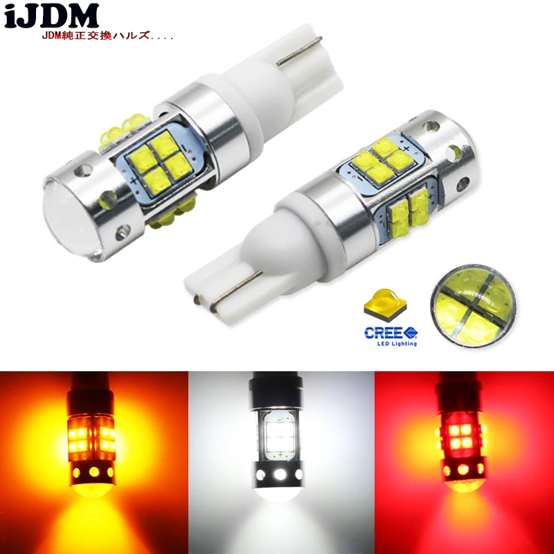 IJDM Авто T10 Светодиодные лампы 912 921 T15 168 W5W светодиодные фонари заднего хода при